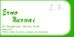 erno murvai business card